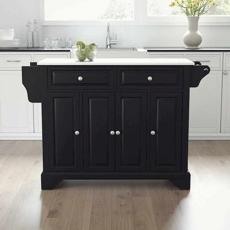 Crosley Lafayette Granite Top Full Size Kitchen Island/Cart - 51.5 W x 18 D x 36 H