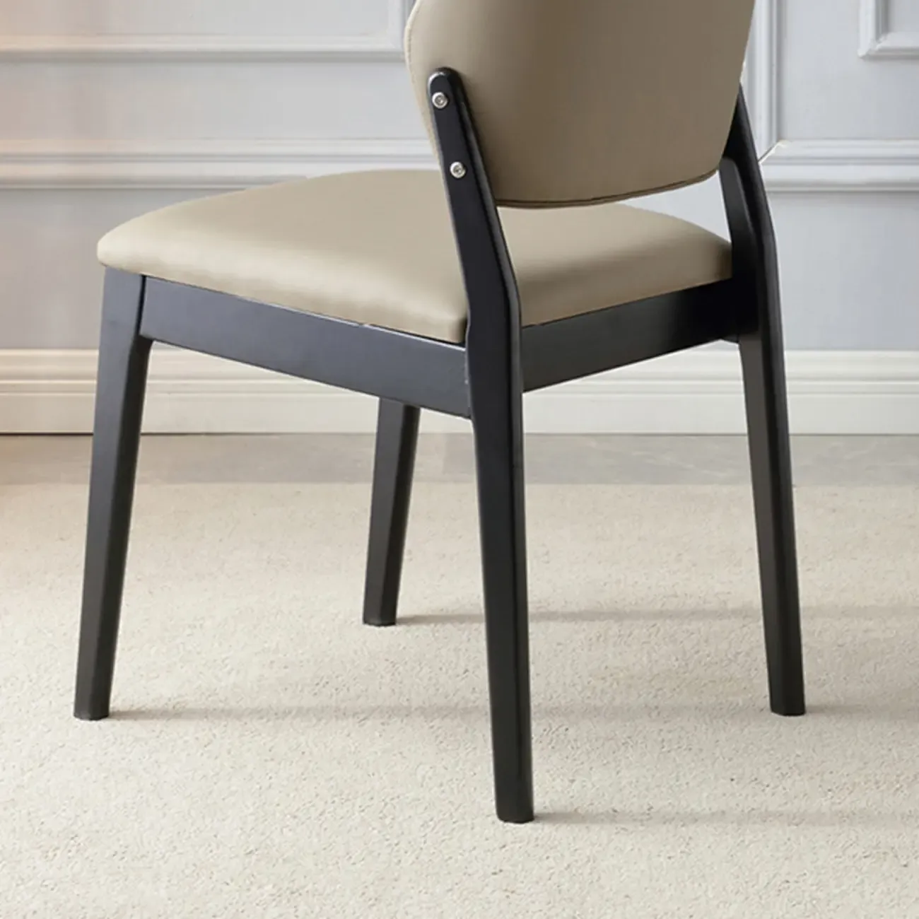 Scandinavian Faux Leather Low Back Dining Chair