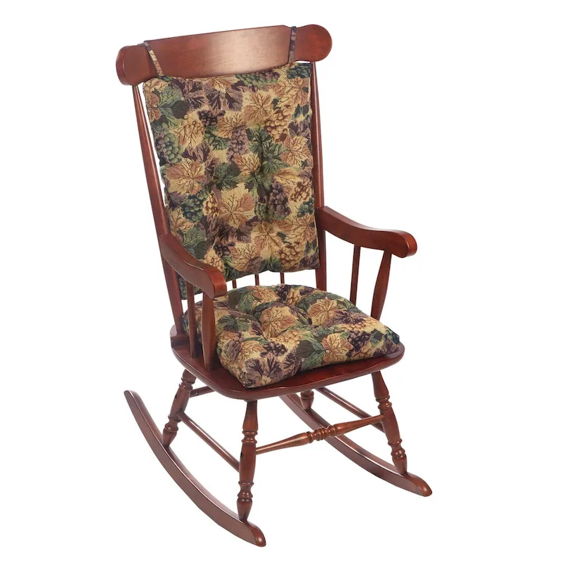 Gripper Jumbo Cabernet Rocking Chair Cushion Set