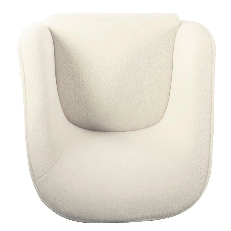 HomePop Sherpa Accent Chair with Wood Legs - Cream