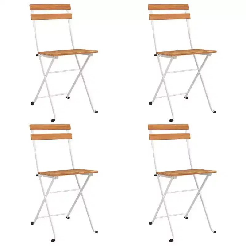 vidaXL Folding Bistro Set - Solid Acacia Wood and Steel, Rectangular Design