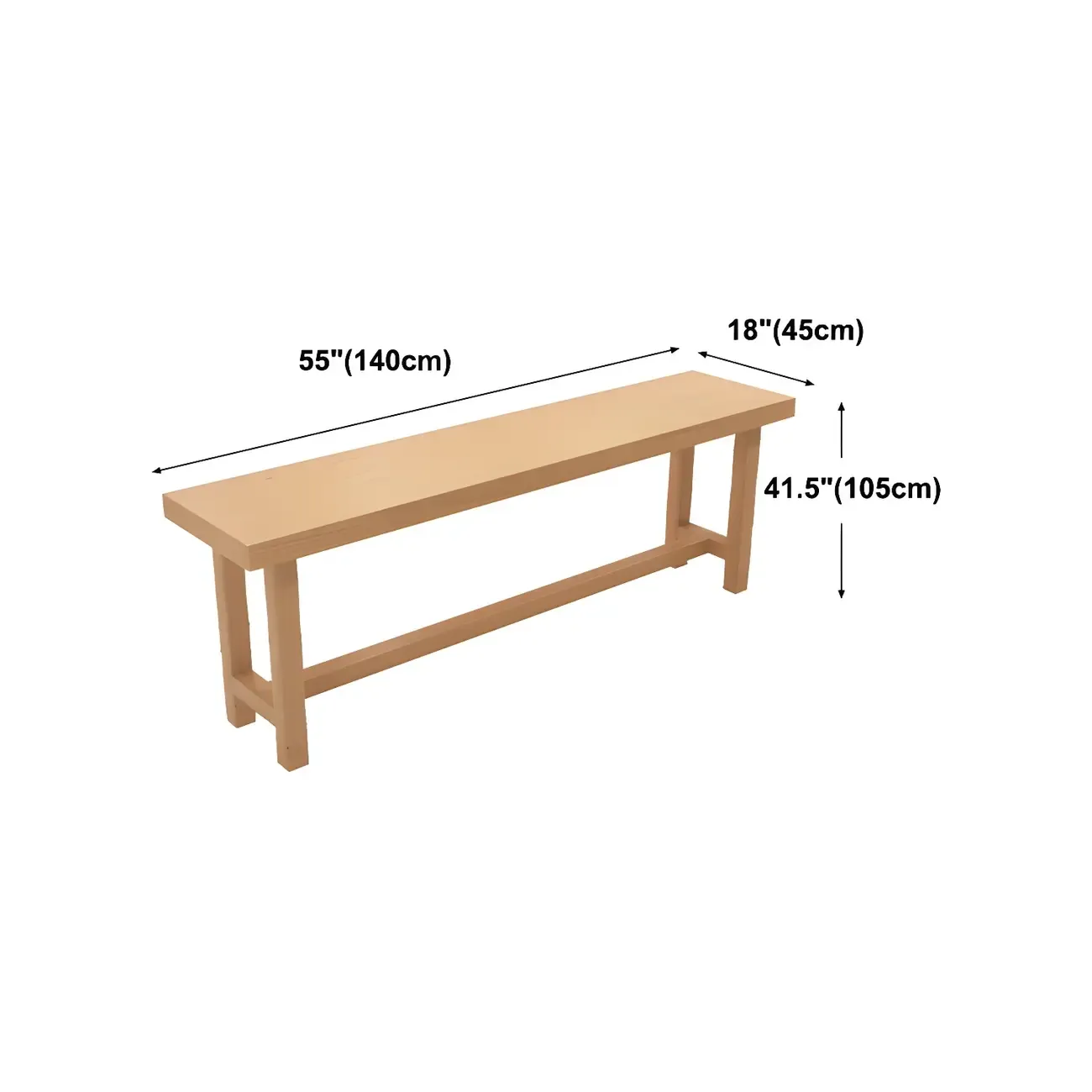 Modern Natural Solid Wood Bar Table with Footrest