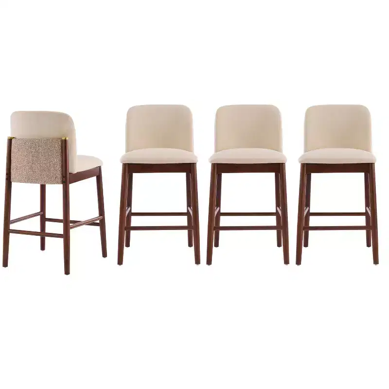 Christopher Knight Home Iven Modern Rubberwood Upholstered Counter Stools (Set of 4)