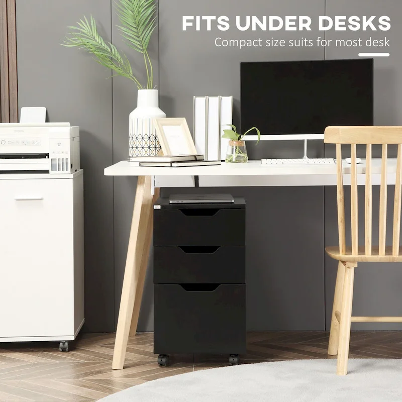 3-Drawer Vertical Mobile File Cabinet