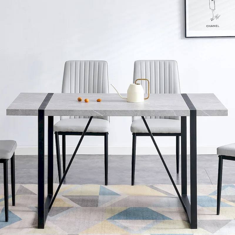 5-piece Dining Table Chairs Set, Rectangular Dining Room Table Set