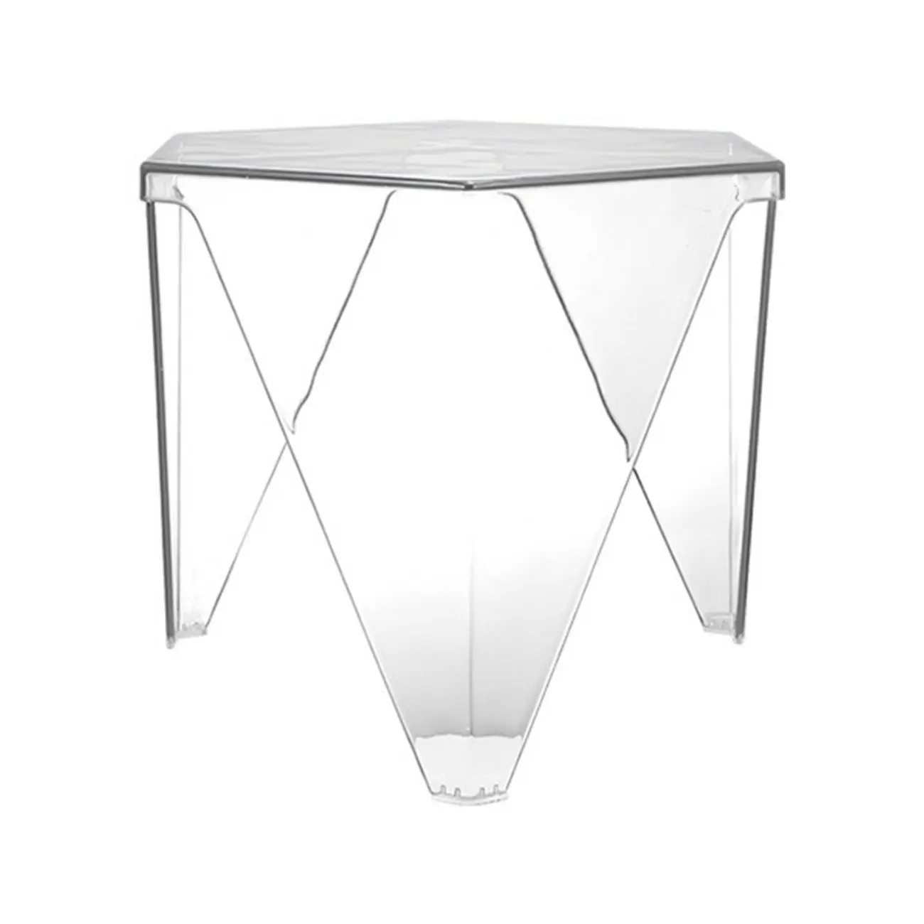 Contemporary Hexagon Acrylic End Table for Living Room
