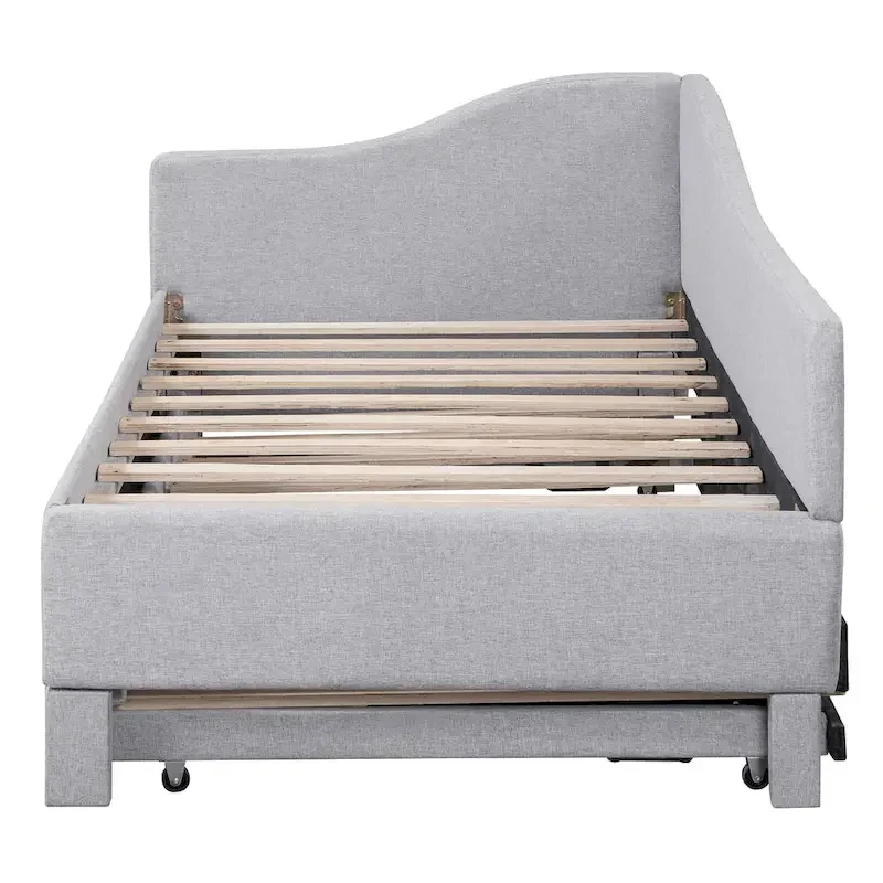 Twin L-Shaped Daybed with Pop-Up Trundle