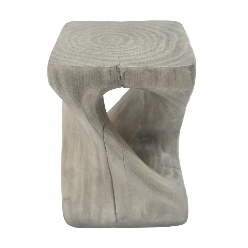 MGO Twist Shape Side Table, Wood-like Texture