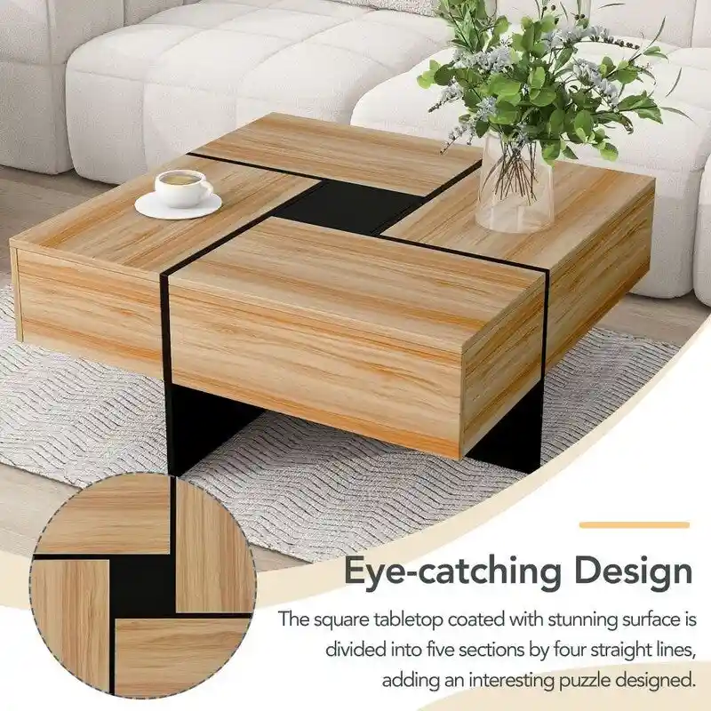 Unique Design Coffee Table with Extendable Sliding Tabletop