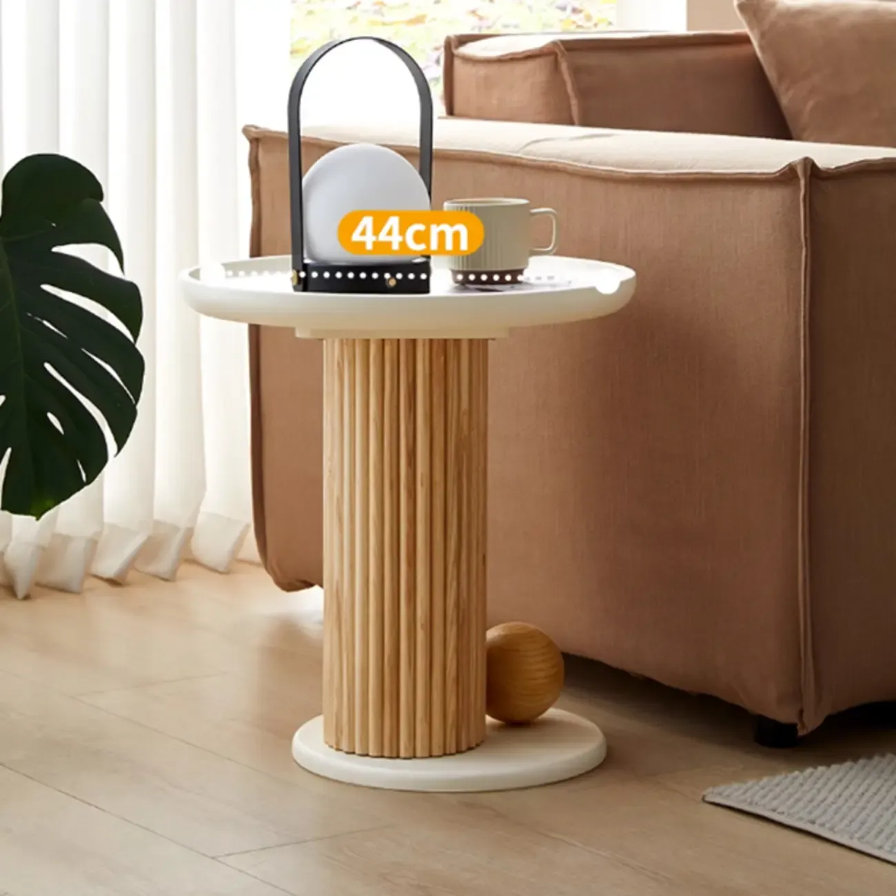 White Scandinavian Stylish Round Wood Coffee Table