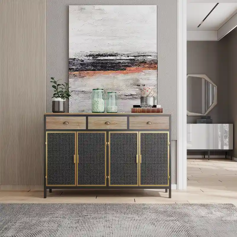 Freestanding Sideboard Storage Cabinet Entryway Floor Cabinet