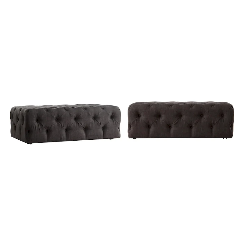 Tufted Rectangular Ottoman with Casters