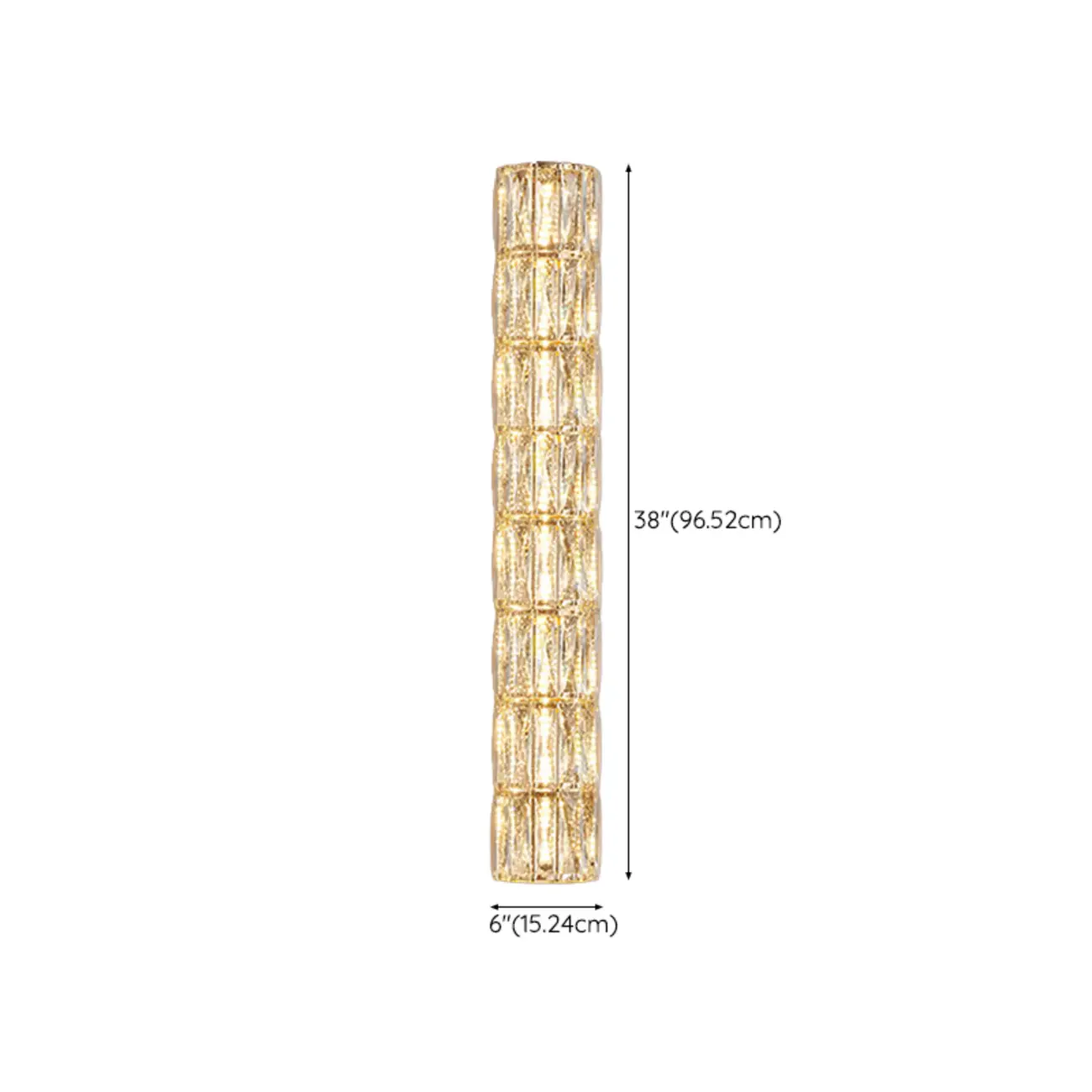 Direct-wired Steel Wall Sconce with Crystal Shade