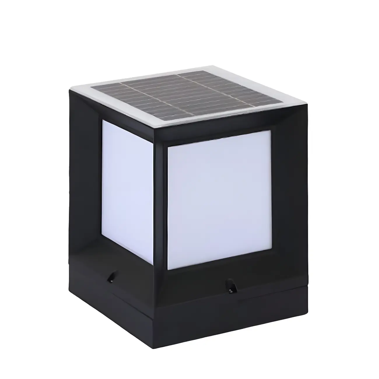 Black Solar 3-Color LED Outdoor Post Lights