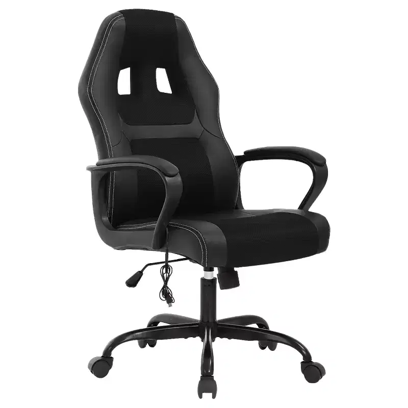BestMassage Gaming Chair Office Chair with Lumbar Support Adjustable Height PU Leather Executive Chair for Women Men Adults
