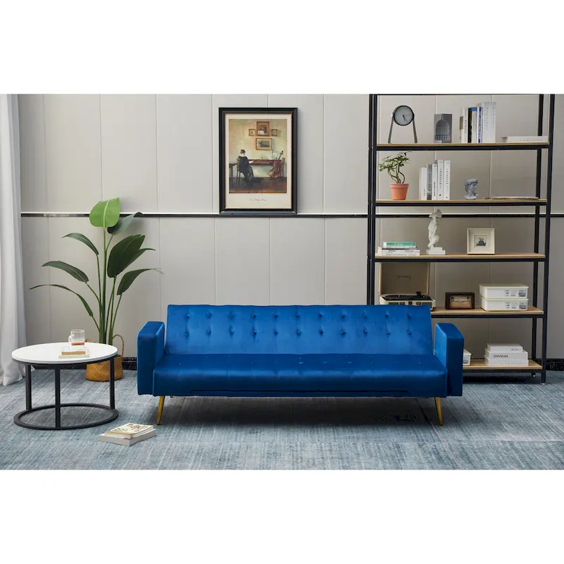 75 Wide Tufted Velvet Convertible Sleeper sofa