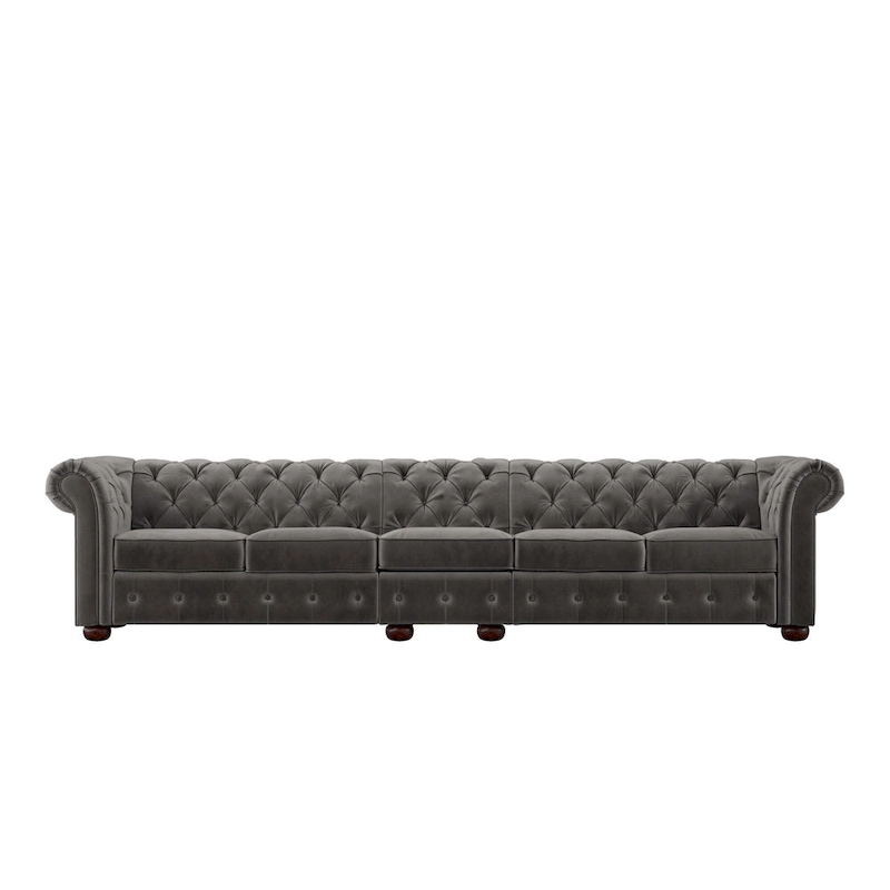Knightsbridge Grey Extra Long Chesterfield Sofa by iNSPIRE Q Artisan