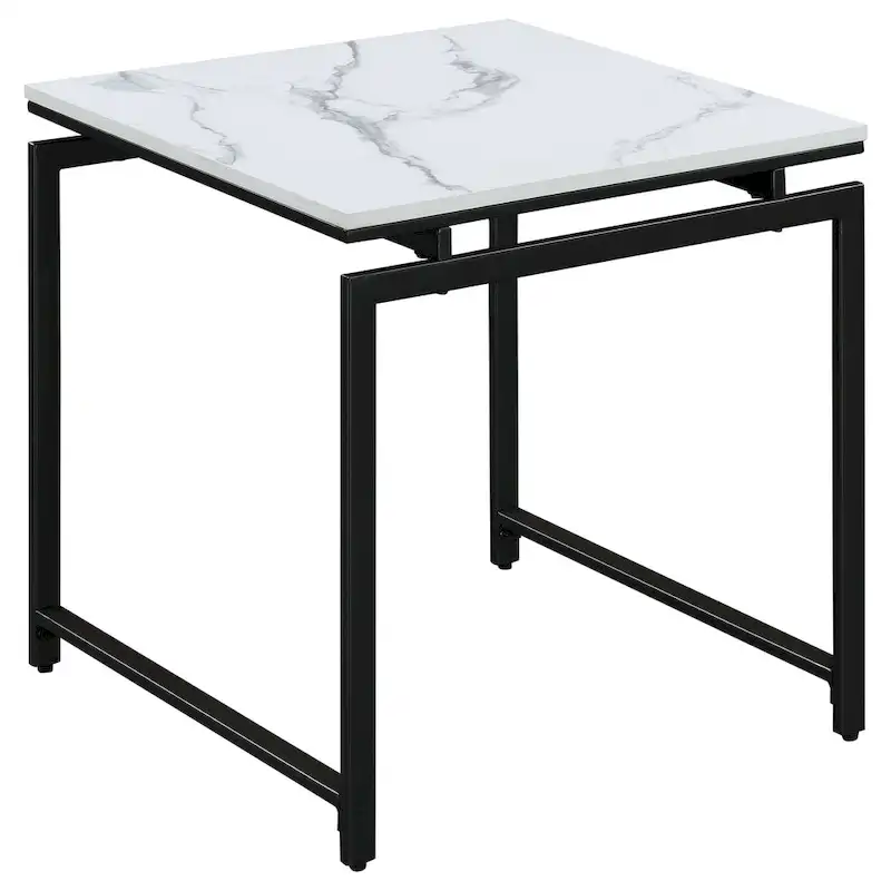 Clark 3-piece Faux Marble Top Coffee Table Set White Faux Marble