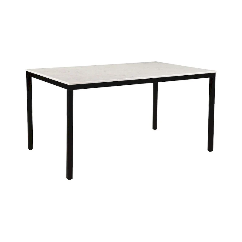 Pariso Modern White Marble-Top Table - 60 W x 30 H x 36 D