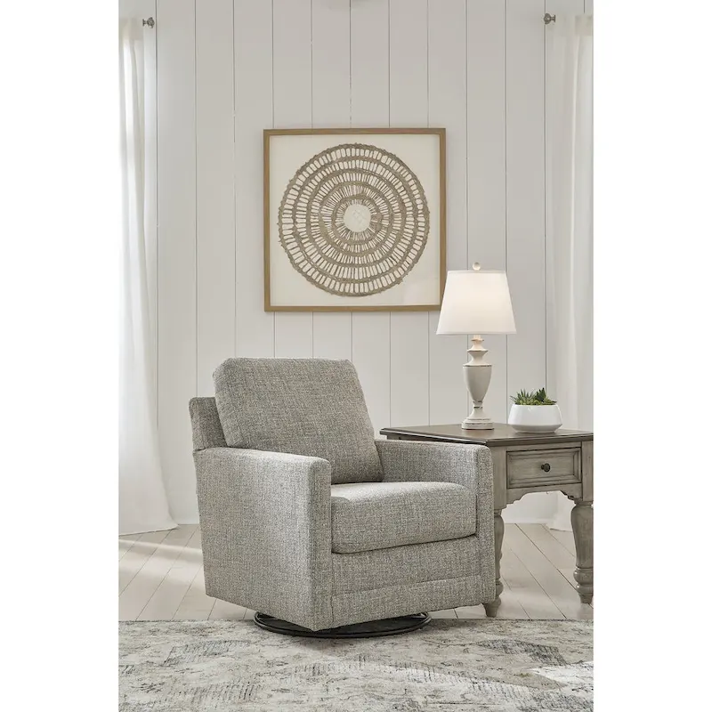 Signature Design by Ashley Bralynn Gray Swivel Glider Accent Chair - 30W x 37D x 37H