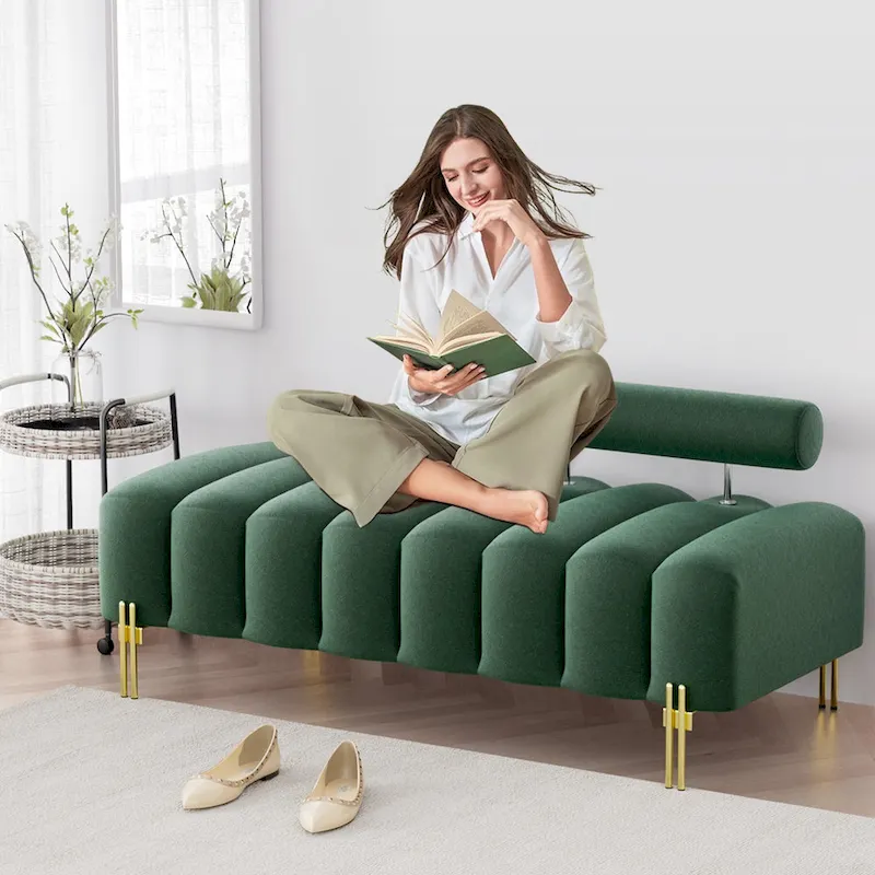 Ouyessir 52.2 Modern Channel Tufted Window Bench with Adjustable Back