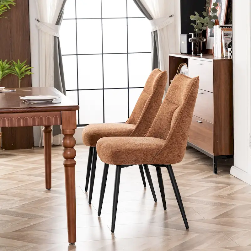 Modern Upholstered Fabric Kitchen & Dining Room Chairs Set of 2