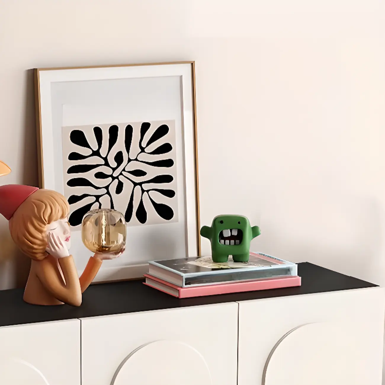 Chic Adjustable Shelves Wood Shoe Cabinet in White/Black