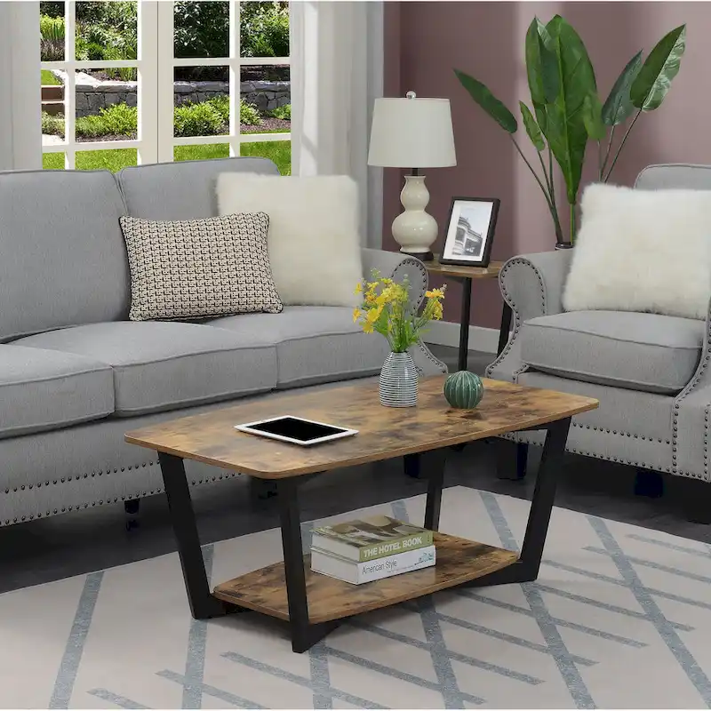 Convenience Concepts Graystone Coffee Table with Shelf