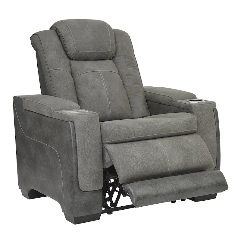Power Recliner Chair with Adjustable Headrest | Faux Leather, USB Port, Living Room