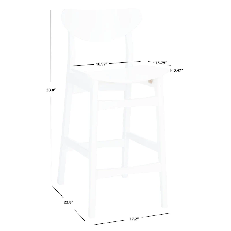 SAFAVIEH Glennie Counter Stool - 17 W x 23 D x 38 H - 17Wx23Dx38H