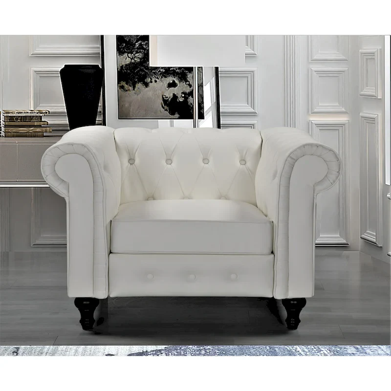 Brooks Classic Chesterfield 3-Piece Living Room Set-Chair Loveseat & Sofa