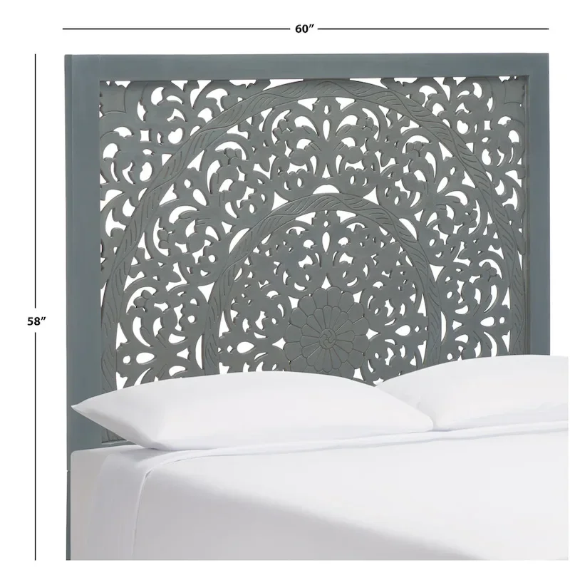 Home Remedy Grey Walnut Cut-Out Pattern Headboard
