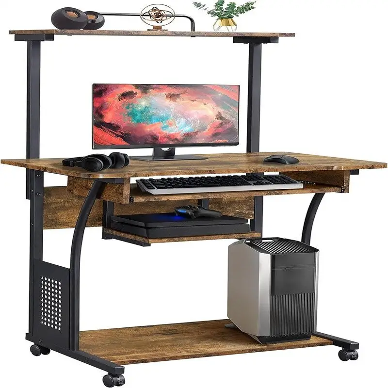 3 Tier Computer Desk with Printer Shelf