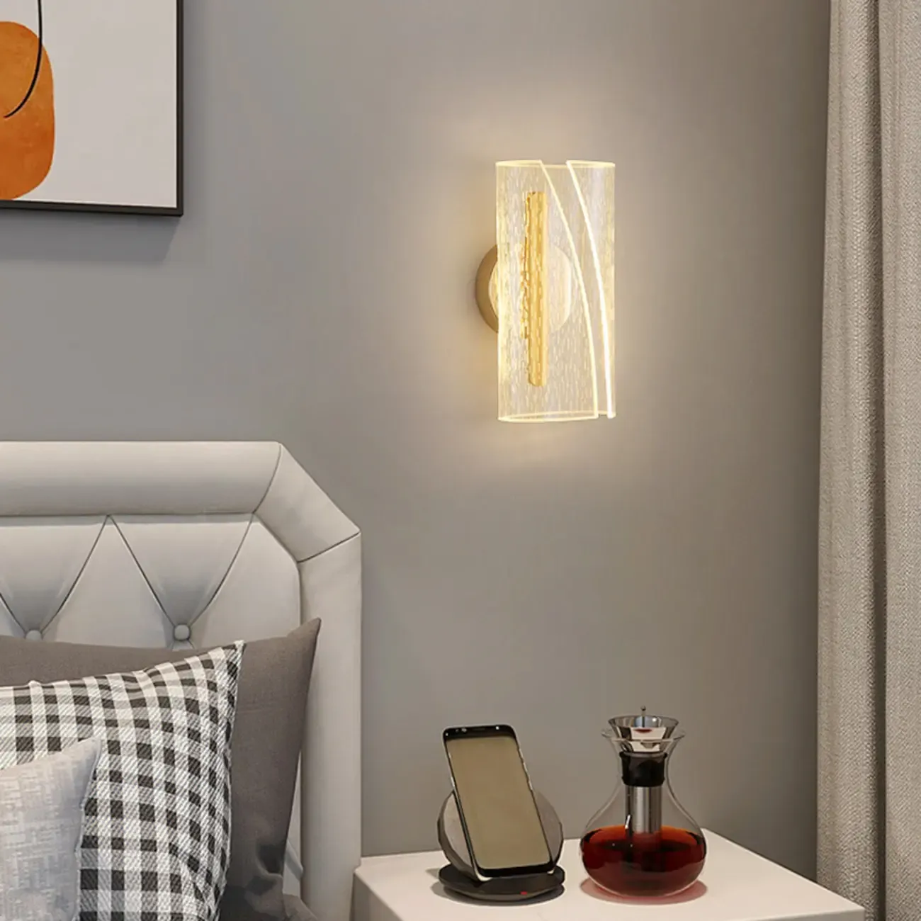 Modern Clear Acrylic Gold Ambient Wall Sconce
