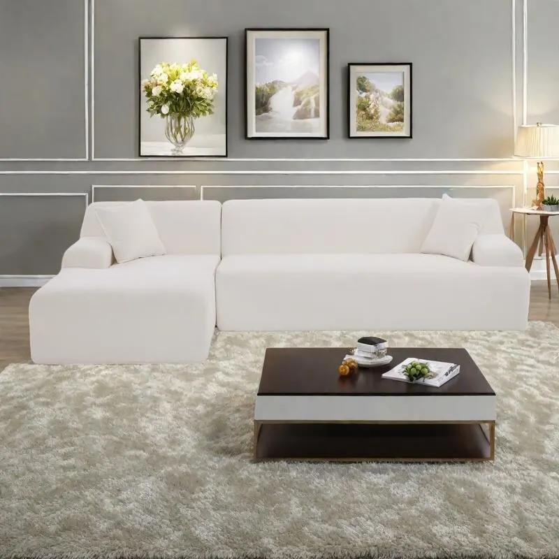 111 Polyester L-Shape Modular Sectional Sofa with High-Density Foam, 27 Deep Seat and Anti-Wrinkle Chenille Fabric