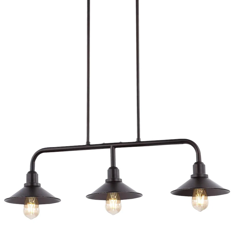 Cade 34.25  3-Light Metal Farmhouse Industrial LED Pendant, Oil Rubbed Bronze by JONATHAN Y