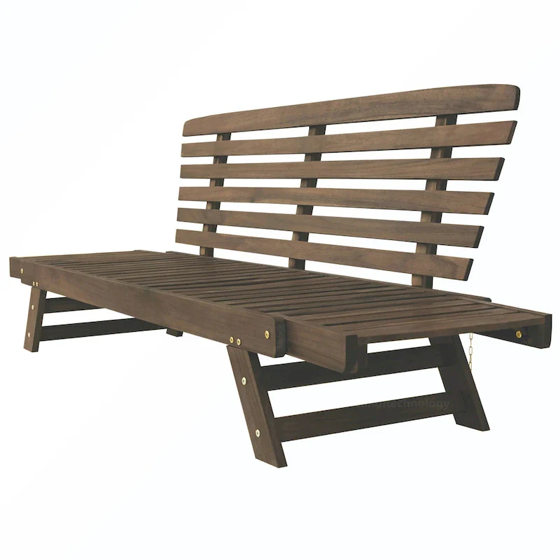 Patio Adjustable Patio Wooden Daybed Sofa