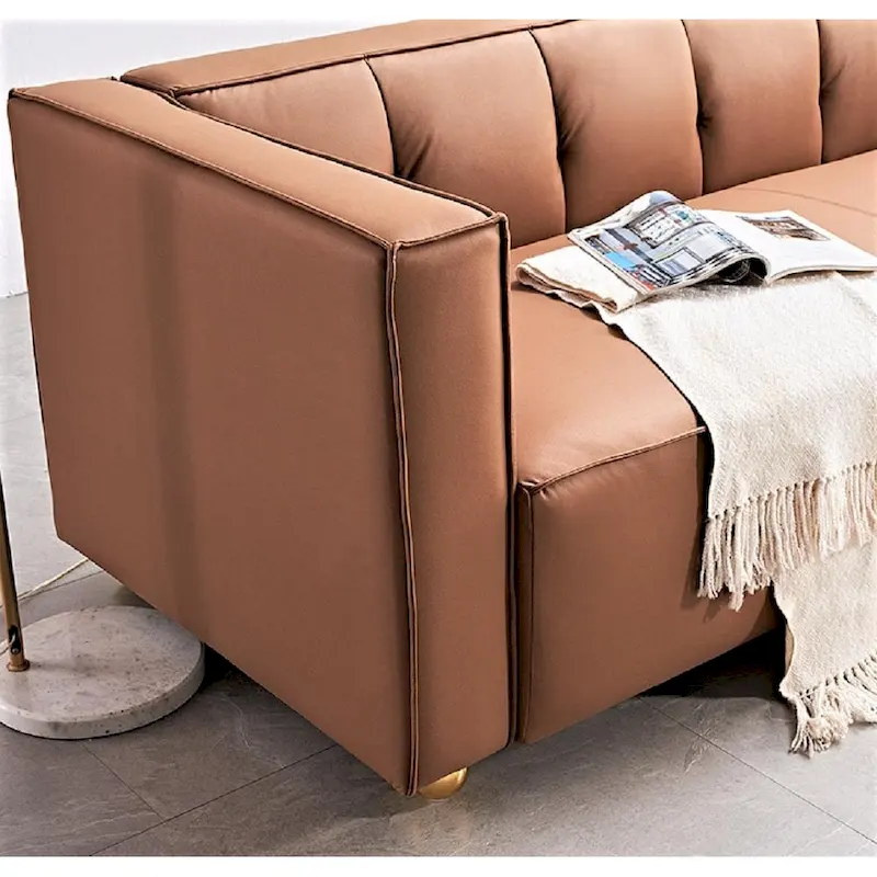 Modern Velvet Track Arm Living Room Sofa