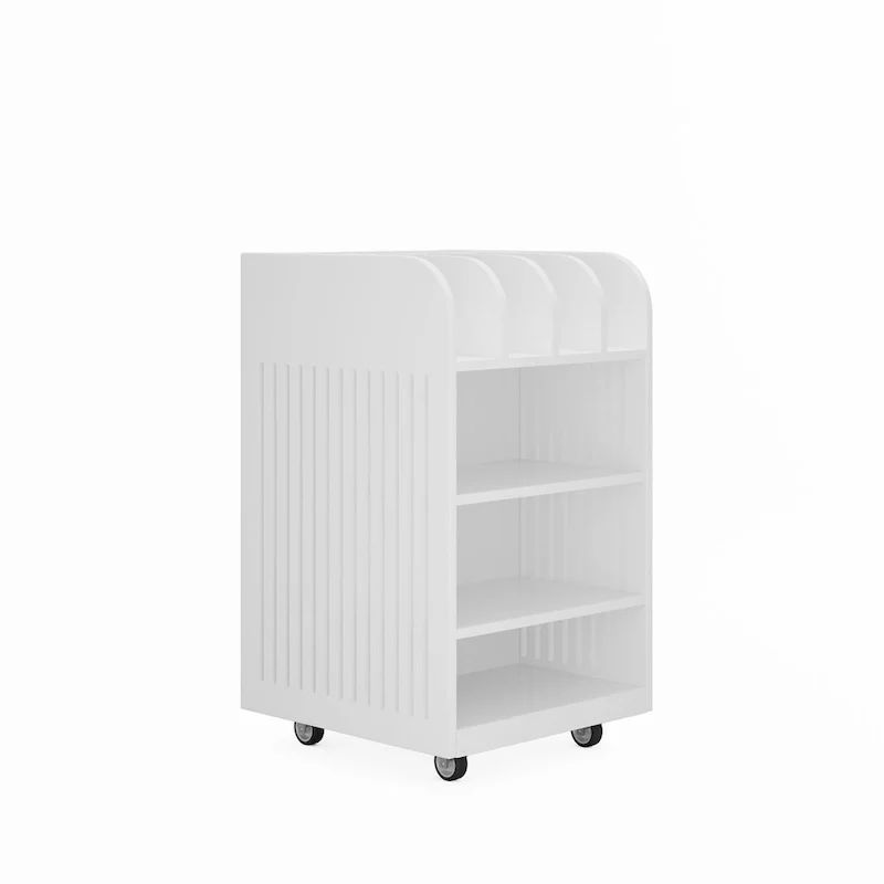 6-Shelf Rolling Kitchen Cart with Spice Rack and Locking Casters