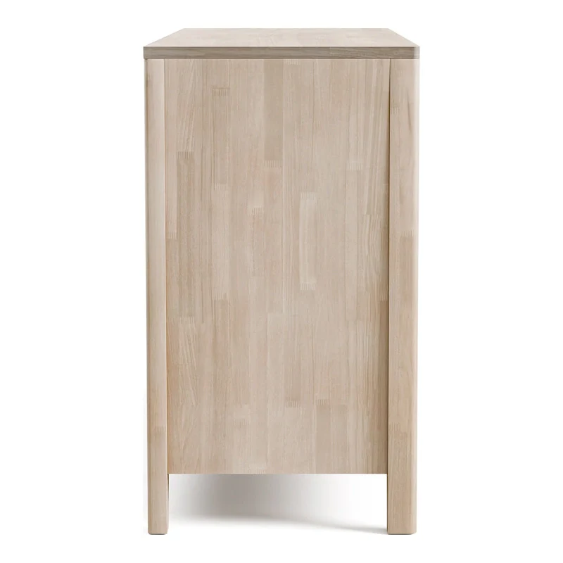 Furniture of America Seren Mid-Century Modern Off-White Solid Wood 6-Drawer Double Dresser