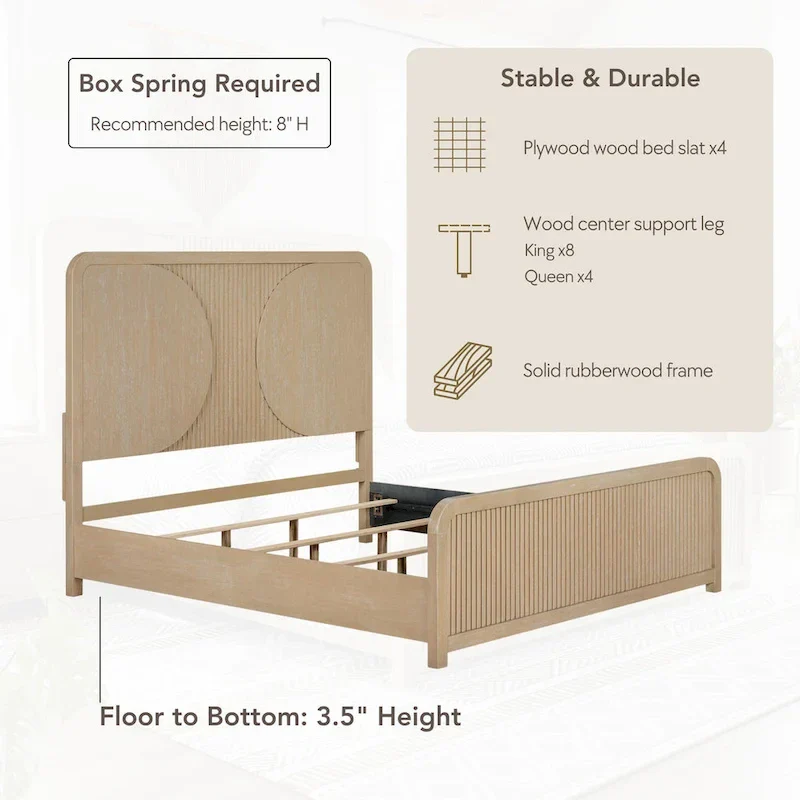 Furniture of America Adrienne Modern Rustic Solid Wood Fluting Panel Bed