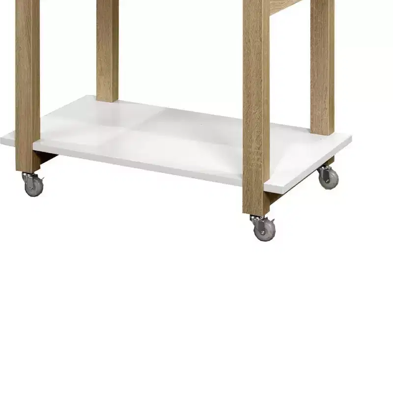 Brassex Carie Kitchen Cart White/Oak