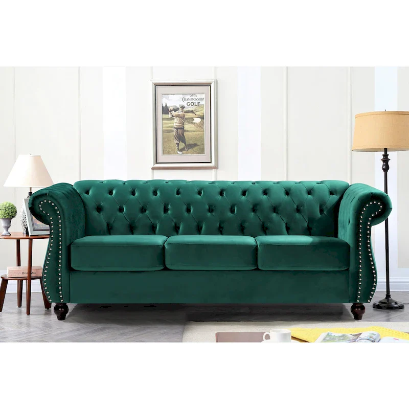 Kemos Velvet Chesterfield Sofa