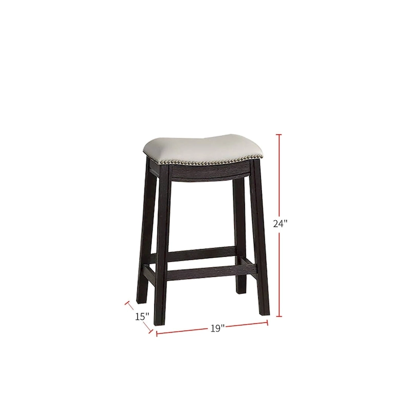 Grey PU Upholstery Bar Stool, Set of 2