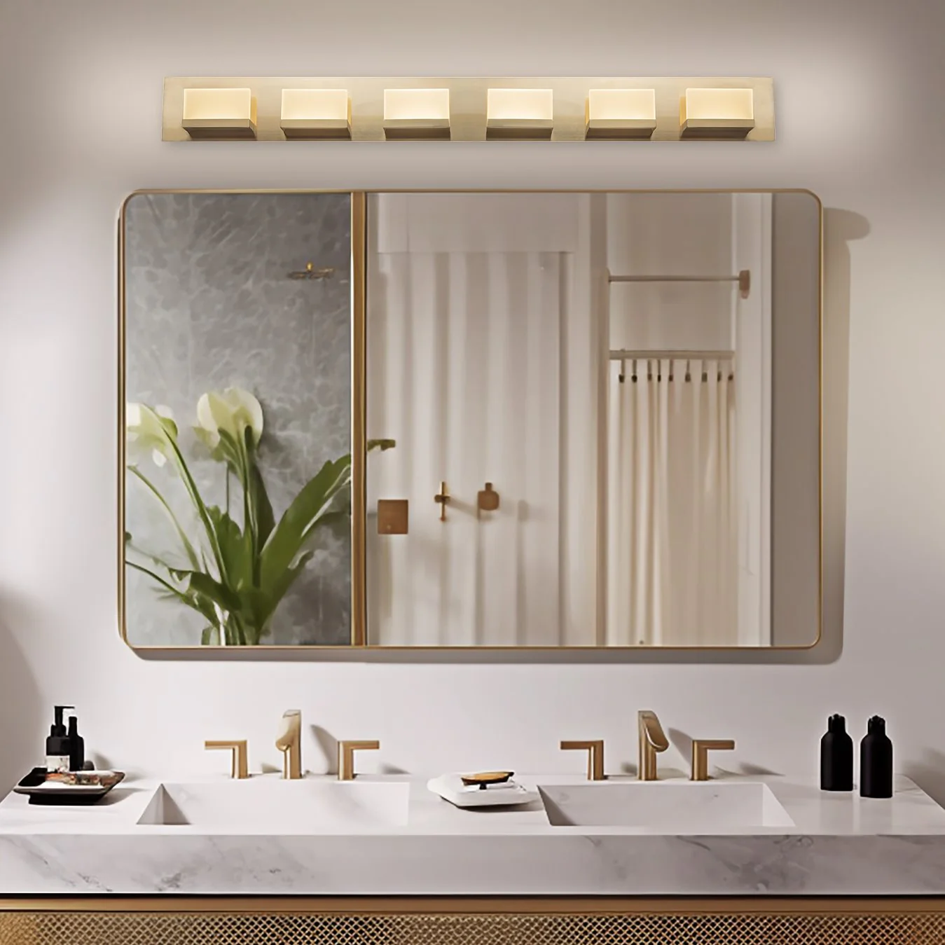 Everett 48 Modern 6-Light 60W Integrated LED (360W eq.) Bathroom / Vanity Light