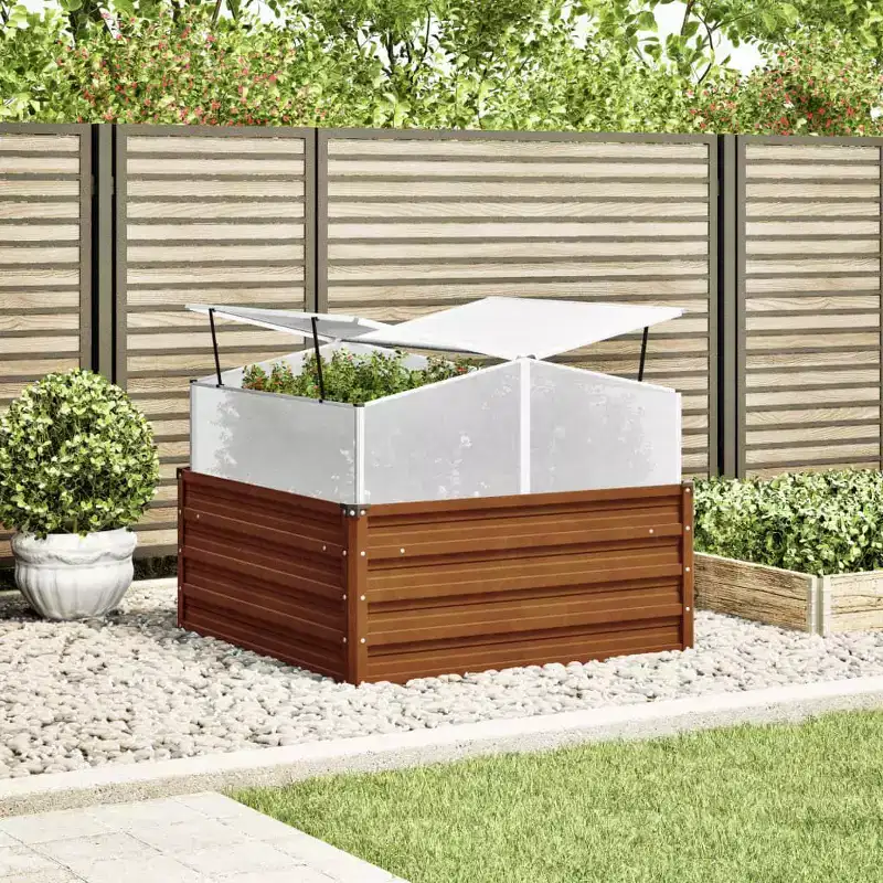 vidaXL Garden Planter Weathered steel Weathering steel 39.4x39.4x30.3 in