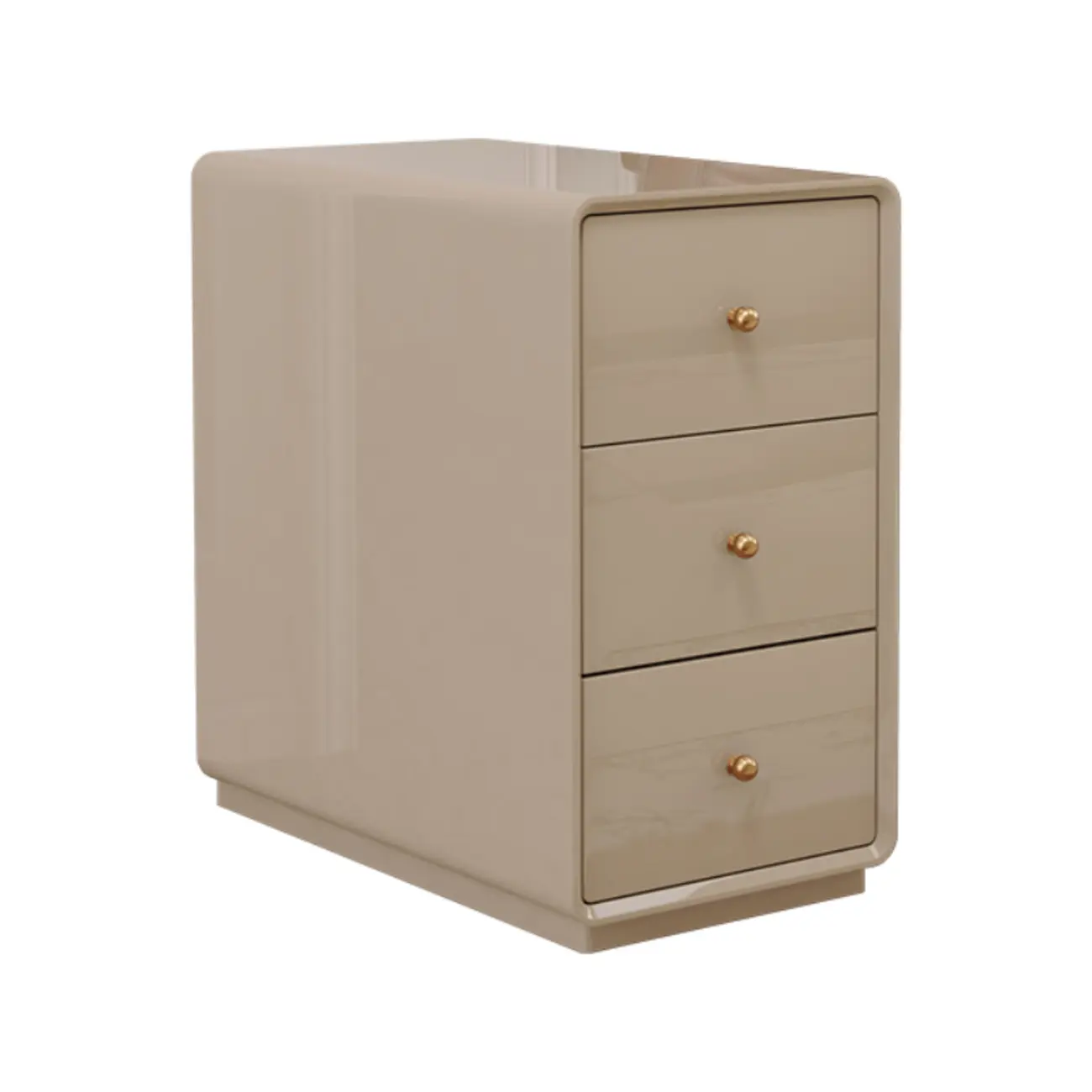 Narrow Rectangle Walnut Wood Side Table with Drawers