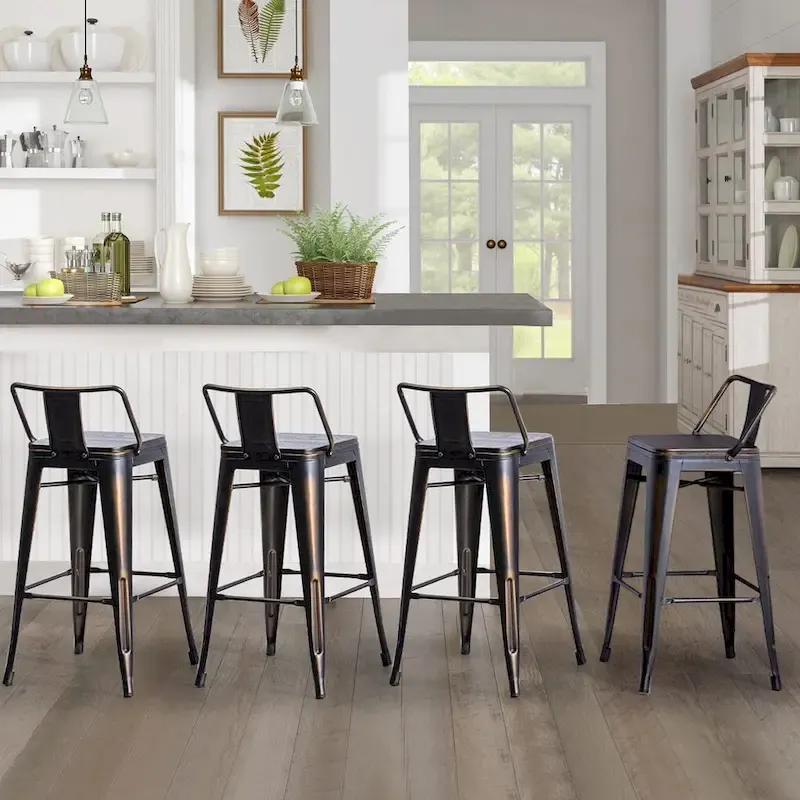 Bar Stools 24 Inches Metal bar stools with backs