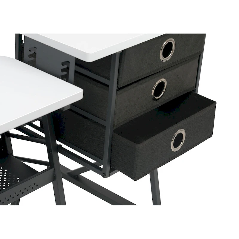 Studio Designs Eclipse Ultra Grey and White Wood Top Sewing Table