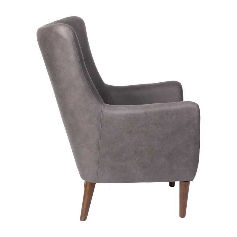 Upholstered Wingback Accent Chair with Wooden Frame and Legs